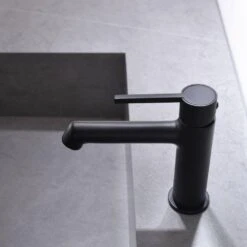Black Bathroom Faucet, Faucet For Bathroom Sink, Black Single Hole Bathroom Faucet Modern Single Handle Basin Faucet -FURITURE SALE SHOP black tahanbath wall mounted faucets z w1932p156223 44 1000