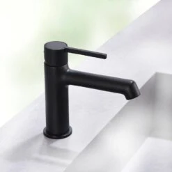 Black Bathroom Faucet, Faucet For Bathroom Sink, Black Single Hole Bathroom Faucet Modern Single Handle Basin Faucet -FURITURE SALE SHOP black tahanbath wall mounted faucets z w1932p156223 4f 1000