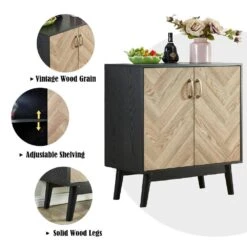 Modern Buffet Cabinet: Ideal For Kitchen, Office, And Living Spaces With Doors And Shelves In Black White -FURITURE SALE SHOP black white tahanbath pantry organizers z w965141567 4f 1000