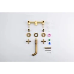 Double Handle Bathroom Faucet Wall Mounted Bathroom Sink Faucet In Bronze 9 Double Handle Bathroom Faucet Wall Mounted Bathroom Sink Faucet In Bronze -FURITURE SALE SHOP bronze tahanbath wall mounted faucets y w2287 p185552 1f 1000