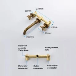 Double Handle Bathroom Faucet Wall Mounted Bathroom Sink Faucet In Bronze 8 Double Handle Bathroom Faucet Wall Mounted Bathroom Sink Faucet In Bronze -FURITURE SALE SHOP bronze tahanbath wall mounted faucets y w2287 p185552 4f 1000