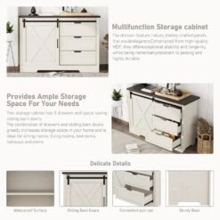 Antique BrownStorage Cabinet-Drawer Dresser With Silent Sliding Doors, Ideal For Dining, Living And Bedroom -FURITURE SALE SHOP brown tahanbath pantry organizers z w1580p242930 31 1000