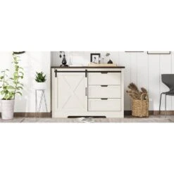 Antique BrownStorage Cabinet-Drawer Dresser With Silent Sliding Doors, Ideal For Dining, Living And Bedroom -FURITURE SALE SHOP brown tahanbath pantry organizers z w1580p242930 77 1000