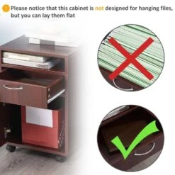 Mobile Storage Cabinet Organizer With Drawer And Cabinet, Printer Stand With Castors, In Brown -FURITURE SALE SHOP brown tahanbath pantry organizers z w1785118917 fa 1000