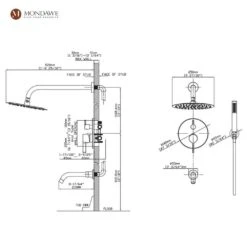 1-Spray 8 In. Ceiling Mount 1.8 GPM Dual Shower Head And Handheld Shower Head In Brush Gold -FURITURE SALE SHOP brush gold tahanbath dual shower heads z s133a3c 10bg c3 1000