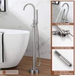 3-Handle Traditional Freestanding Bathtub Faucet(Brush Nickel) -FURITURE SALE SHOP brush nickel tahanbath claw foot tub faucets z s125c bn 44 1000