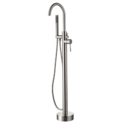 3-Handle Traditional Freestanding Bathtub Faucet(Brush Nickel)