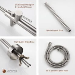 3-Handle Traditional Freestanding Bathtub Faucet(Brush Nickel) -FURITURE SALE SHOP brush nickel tahanbath claw foot tub faucets z s125c bn 66 1000