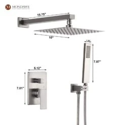 1-Spray 10 In. Ceiling Mount 1.8 GPM Dual Shower Head And Handheld Shower Head In Brushed N -FURITURE SALE SHOP brush nickel tahanbath dual shower heads z s0082c 10bn 4f 1000