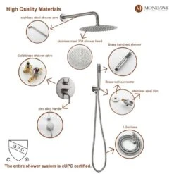 1-Spray 10 In. Ceiling Mount 1.8 GPM Dual Shower Head And Handheld Shower Head In Brushed Nickel -FURITURE SALE SHOP brush nickel tahanbath dual shower heads z s133a2c 10bn d4 1000