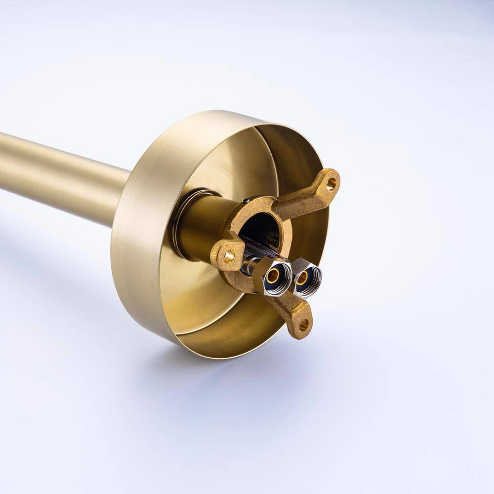 1-Handle Freestanding Tub Faucet With Hand Shower With Waterfall In Brushed Gold 7 1-Handle Freestanding Tub Faucet With Hand Shower With Waterfall In Brushed Gold - Image 7