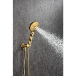 3-Spray Patterns With 2.5 GPM 10 In. Wall Mount Shower System Set Dual Shower Heads With Handheld Spray In Brushed Gold -FURITURE SALE SHOP brushed gold dual shower heads w1194 d96202lsj zq 66 1000