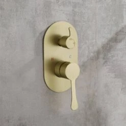 2-Spray Wall Mounted Fixed And Handheld Shower Head Waterfall Rain Shower System In Brushed Gold -FURITURE SALE SHOP brushed gold dual shower heads x nk0735 76 1000