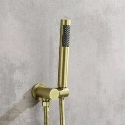 2-Spray Wall Mounted Fixed And Handheld Shower Head Waterfall Rain Shower System In Brushed Gold -FURITURE SALE SHOP brushed gold dual shower heads x nk0735 fa 1000