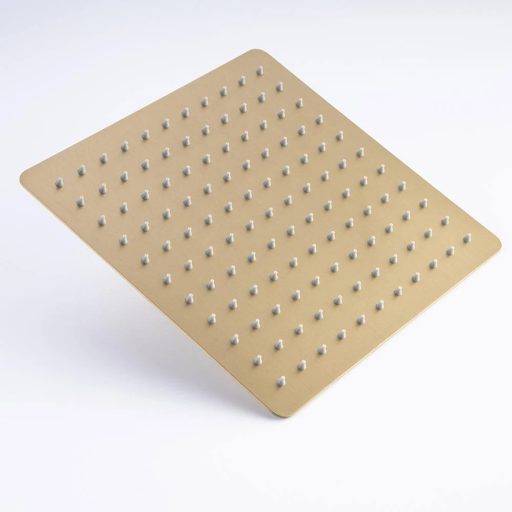 1-Spray Patterns With 2.5 GPM 10 In. Wall Mount Rain Fixed Shower Head In Brushed Gold (Valve Included) 6 1-Spray Patterns With 2.5 GPM 10 In. Wall Mount Rain Fixed Shower Head In Brushed Gold (Valve Included) - Image 6