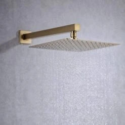 1-Spray Patterns With 2.5 GPM 10 In. Wall Mount Rain Fixed Shower Head In Brushed Gold (Valve Included) 13 1-Spray Patterns With 2.5 GPM 10 In. Wall Mount Rain Fixed Shower Head In Brushed Gold (Valve Included) -FURITURE SALE SHOP brushed gold fixed shower heads pzz 93101 lsj zq 66 1000