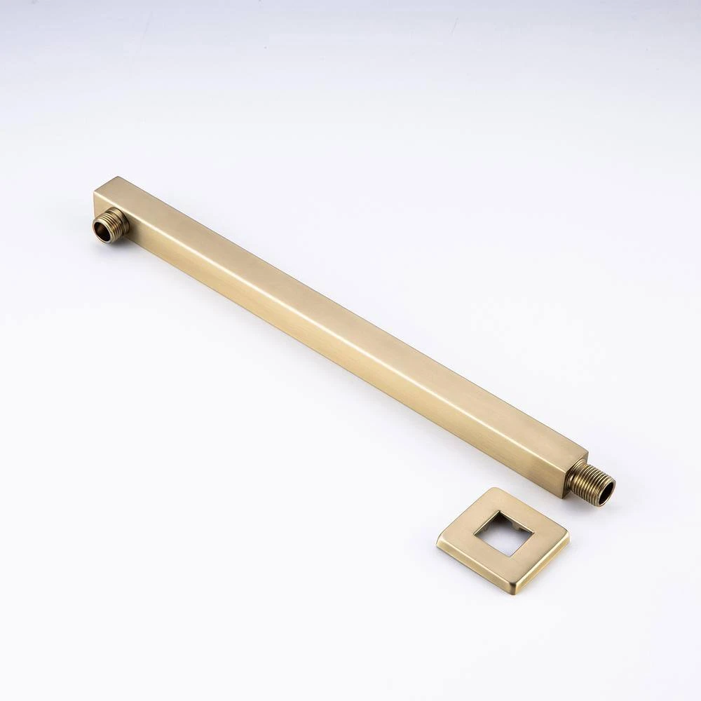 1-Spray Patterns With 2.5 GPM 10 In. Wall Mount Rain Fixed Shower Head In Brushed Gold (Valve Included) 9 1-Spray Patterns With 2.5 GPM 10 In. Wall Mount Rain Fixed Shower Head In Brushed Gold (Valve Included) - Image 9