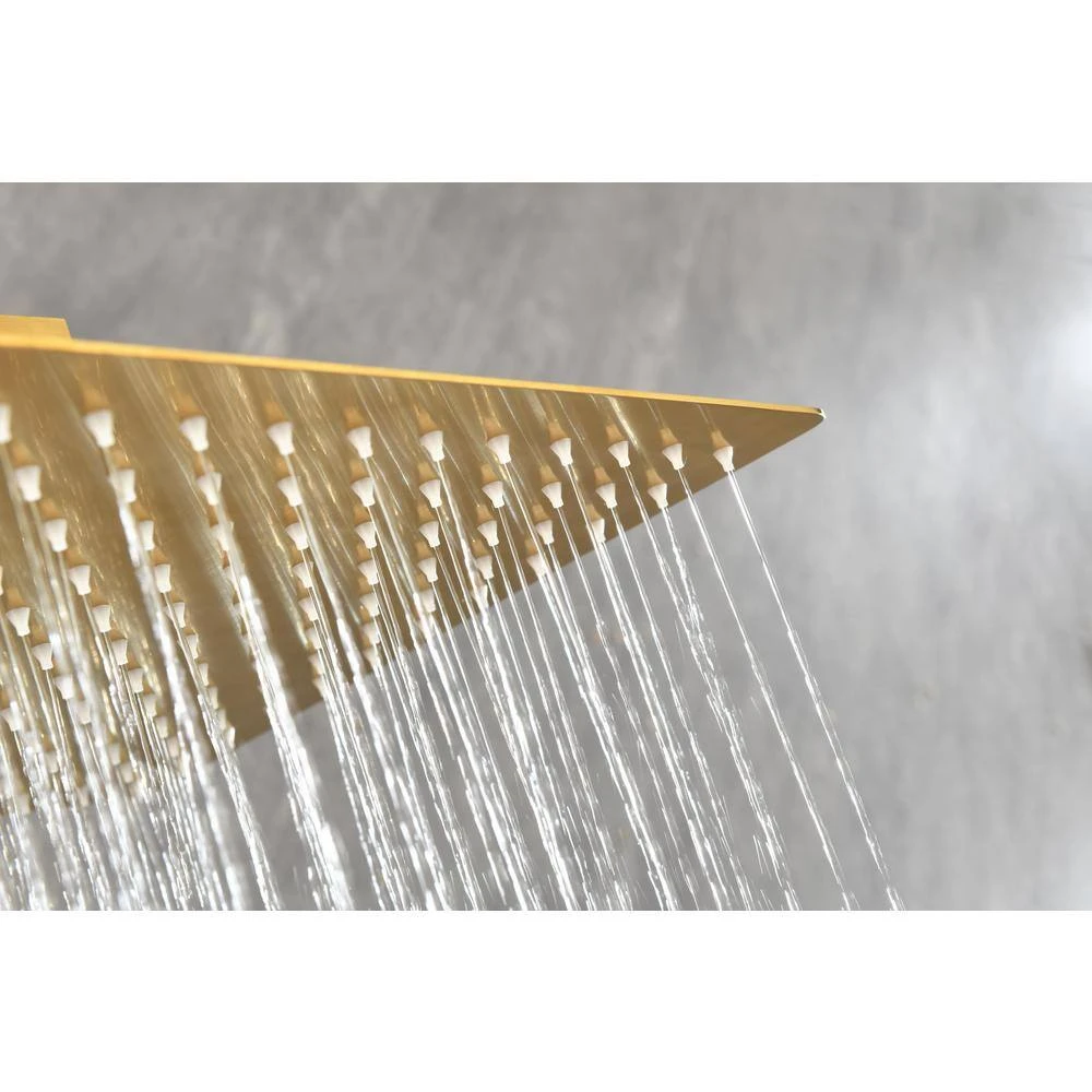 1-Spray Patterns With 2.5 GPM 12 In. Ceiling Mount Rain Fixed Shower Head In Brushed Gold 3 1-Spray Patterns With 2.5 GPM 12 In. Ceiling Mount Rain Fixed Shower Head In Brushed Gold - Image 3