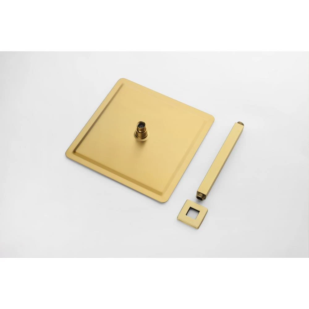 1-Spray Patterns With 2.5 GPM 12 In. Ceiling Mount Rain Fixed Shower Head In Brushed Gold 7 1-Spray Patterns With 2.5 GPM 12 In. Ceiling Mount Rain Fixed Shower Head In Brushed Gold - Image 7