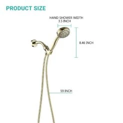 5-Spray Settings Wall Mount Handheld Shower Head 2.5 GPM Luxury In Brushed Gold -FURITURE SALE SHOP brushed gold handheld shower heads x w1219 w91505 44 1000