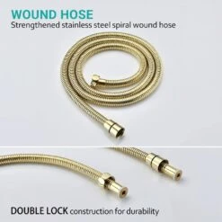 5-Spray Settings Wall Mount Handheld Shower Head 2.5 GPM Luxury In Brushed Gold -FURITURE SALE SHOP brushed gold handheld shower heads x w1219 w91505 fa 1000