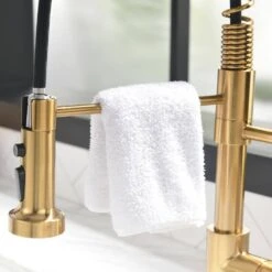 Single Handle Pull-Down Sprayer Kitchen Faucet 3 Way Without Deck Plate In Brushed Gold -FURITURE SALE SHOP brushed gold pull down kitchen faucets x xy 1223 33ng 2p us 1f 1000