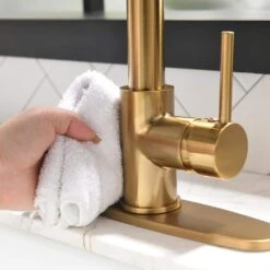 Single Handle Pull-Down Sprayer Kitchen Faucet 3 Way Without Deck Plate In Brushed Gold -FURITURE SALE SHOP brushed gold pull down kitchen faucets x xy 1223 33ng 2p us fa 1000