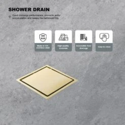6 Inch Square Shower Floor Drain 16 6 Inch Square Shower Floor Drain -FURITURE SALE SHOP brushed gold shower drains z w92863544 44 1000