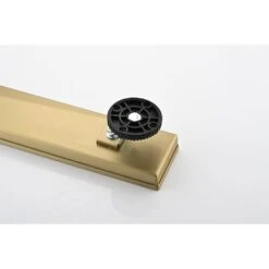 28 Inches Linear Shower Drain With Removable Quadrato Pattern Grate, Included Hair Strainer And Leveling Feet -FURITURE SALE SHOP brushed gold shower drains z w928p199329 fa 1000