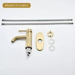 Single Hole Vessel Bathroom Sink Faucet With Deck Plate In Brushed Gold -FURITURE SALE SHOP brushed gold single hole bathroom faucets ms b0235 bg kxc fa 1000