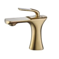 Bathroom Faucet Single Handle Sink Vessel Faucet In Brushed Gold