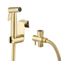 Single Handle Bidet Faucet With Handle In Brushed Gold