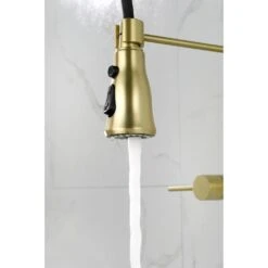 2 Handle Bridge Kitchen Faucet In Brushed Gold -FURITURE SALE SHOP brushed gold tahanbath bridge kitchen faucets z w2287p167938 44 1000
