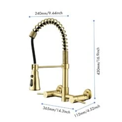2 Handle Bridge Kitchen Faucet In Brushed Gold -FURITURE SALE SHOP brushed gold tahanbath bridge kitchen faucets z w2287p167938 d4 1000