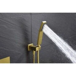 1-Spray 10 In. Rain Shower Head Dual Systems Wall Mounted Shower 2.5 GPM In Brushed Gold -FURITURE SALE SHOP brushed gold tahanbath dual shower heads y w2287 140903 31 1000