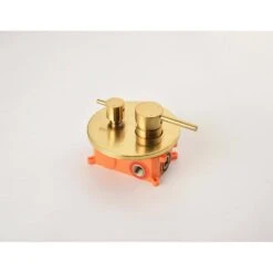 1-Spray Dual Shower System 2.5 GPM With Shower Head, Hand Shower, Slide Bar In Brushed Gold -FURITURE SALE SHOP brushed gold tahanbath dual shower heads y w2287 141185 4f 1000