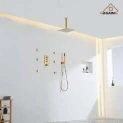 1-Spray Patterns Wall Mounted Handheld Shower Head Dual1.8 GPM In Brushed Gold 14 1-Spray Patterns Wall Mounted Handheld Shower Head Dual1.8 GPM In Brushed Gold -FURITURE SALE SHOP brushed gold tahanbath dual shower heads z 102009lk 4 1f 1000