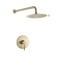 1-Spray Patterns With 1.5 GPM 10 In. Wall Mount Rain Fixed Shower Head In Brushed Gold 13 1-Spray Patterns With 1.5 GPM 10 In. Wall Mount Rain Fixed Shower Head In Brushed Gold -FURITURE SALE SHOP brushed gold tahanbath fixed shower heads nk0724 zq 4f 1000