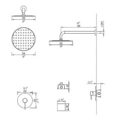 1-Spray Patterns With 1.5 GPM 10 In. Wall Mount Rain Fixed Shower Head In Brushed Gold 12 1-Spray Patterns With 1.5 GPM 10 In. Wall Mount Rain Fixed Shower Head In Brushed Gold -FURITURE SALE SHOP brushed gold tahanbath fixed shower heads nk0724 zq c3 1000