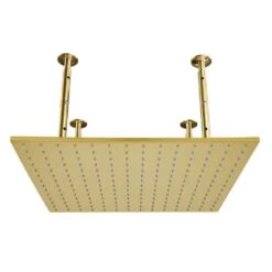 1-Spray Patterns 1.8GPM 19.68 In. Ceiling Mount Fixed Shower Head In Brushed Gold