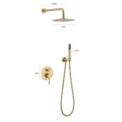2-Spray Patterns Wall Mounted Handheld Shower Head 1.5 GPM In Brushed Gold 13 2-Spray Patterns Wall Mounted Handheld Shower Head 1.5 GPM In Brushed Gold -FURITURE SALE SHOP brushed gold tahanbath handheld shower heads z w1272 101888 c3 1000
