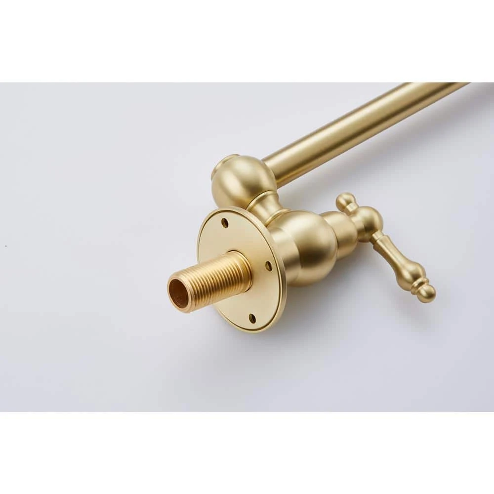 Wall Mount Folding Kitchen Pot Filler Faucet In Brushed Gold 5 Wall Mount Folding Kitchen Pot Filler Faucet In Brushed Gold - Image 5