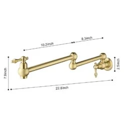 Wall Mount Folding Kitchen Pot Filler Faucet In Brushed Gold 14 Wall Mount Folding Kitchen Pot Filler Faucet In Brushed Gold -FURITURE SALE SHOP brushed gold tahanbath pot fillers y w2287 p153400 76 1000
