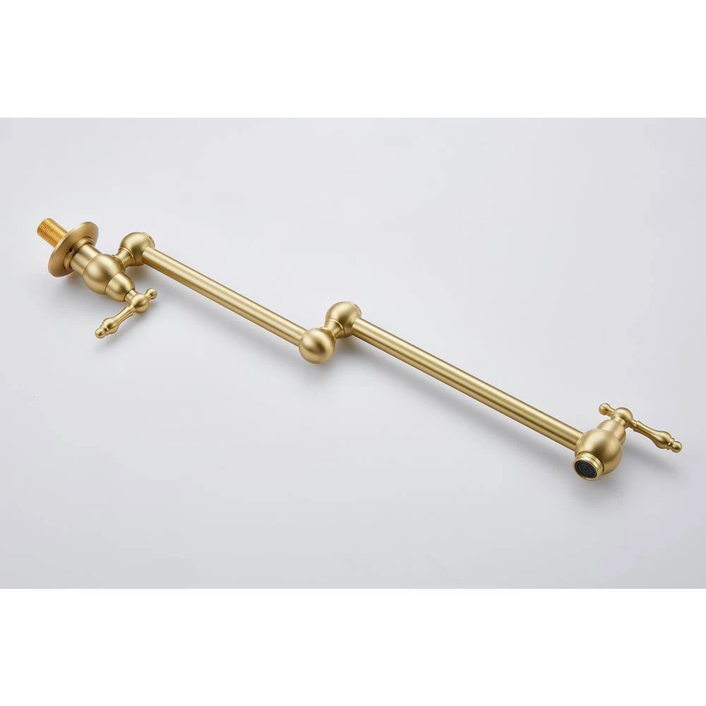 Wall Mount Folding Kitchen Pot Filler Faucet In Brushed Gold 6 Wall Mount Folding Kitchen Pot Filler Faucet In Brushed Gold - Image 6