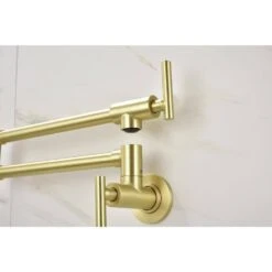 Wall Mount Pot Filler Faucet In Brushed Gold -FURITURE SALE SHOP brushed gold tahanbath pot fillers y w92850216 44 1000