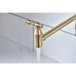 Wall Mount Pot Filler Faucet Folding Kitchen In Brushed Gold 15 Wall Mount Pot Filler Faucet Folding Kitchen In Brushed Gold -FURITURE SALE SHOP brushed gold tahanbath pot fillers z w2287 142932 31 1000