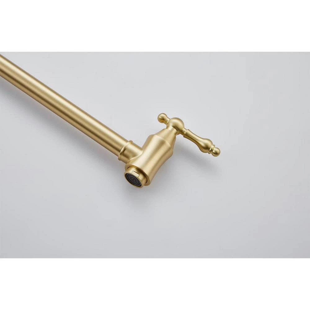 Wall Mount Pot Filler Faucet Folding Kitchen In Brushed Gold 2 Wall Mount Pot Filler Faucet Folding Kitchen In Brushed Gold - Image 2