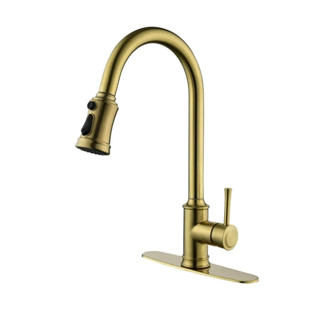 Single Handle Touch Pull Down Sprayer Kitchen Faucet In Brushed Gold 1 Single Handle Touch Pull Down Sprayer Kitchen Faucet In Brushed Gold