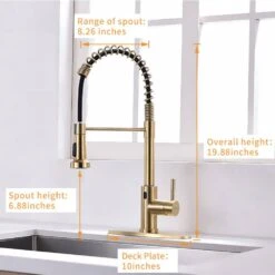 Touchless Kitchen Faucet, Hands Free Automatic Smart Kitchen Faucet Brushed Nickel Gold Smart Kitchen Faucet 10 Touchless Kitchen Faucet, Hands Free Automatic Smart Kitchen Faucet Brushed Nickel Gold Smart Kitchen Faucet -FURITURE SALE SHOP brushed gold tahanbath pull down kitchen faucets z w1932p156241 1f 1000