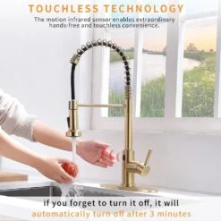 Touchless Kitchen Faucet, Hands Free Automatic Smart Kitchen Faucet Brushed Nickel Gold Smart Kitchen Faucet 11 Touchless Kitchen Faucet, Hands Free Automatic Smart Kitchen Faucet Brushed Nickel Gold Smart Kitchen Faucet -FURITURE SALE SHOP brushed gold tahanbath pull down kitchen faucets z w1932p156241 44 1000